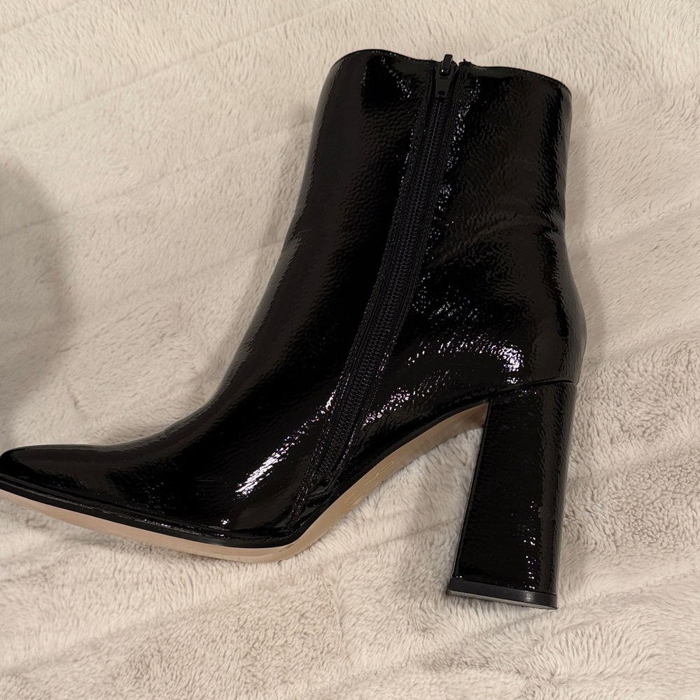Mix No. 6 Shiny Black Heeled Boots - Picture 6 of 7
